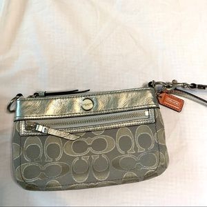 Silver Coach wristlet